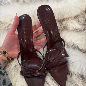 FEMME LA Donatella Burgundy Mules